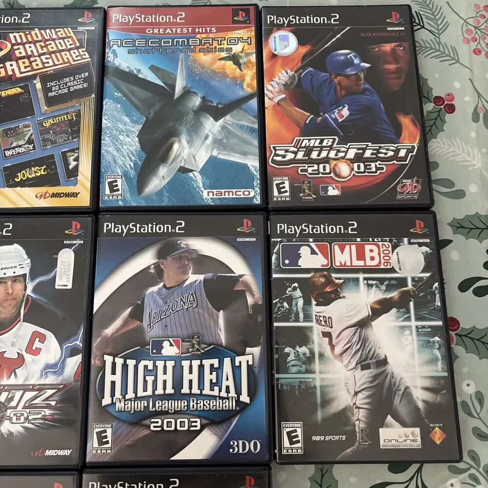 playstation 2 Lot Of 10 Games Baseball Hockey Etc CIB with Manuals